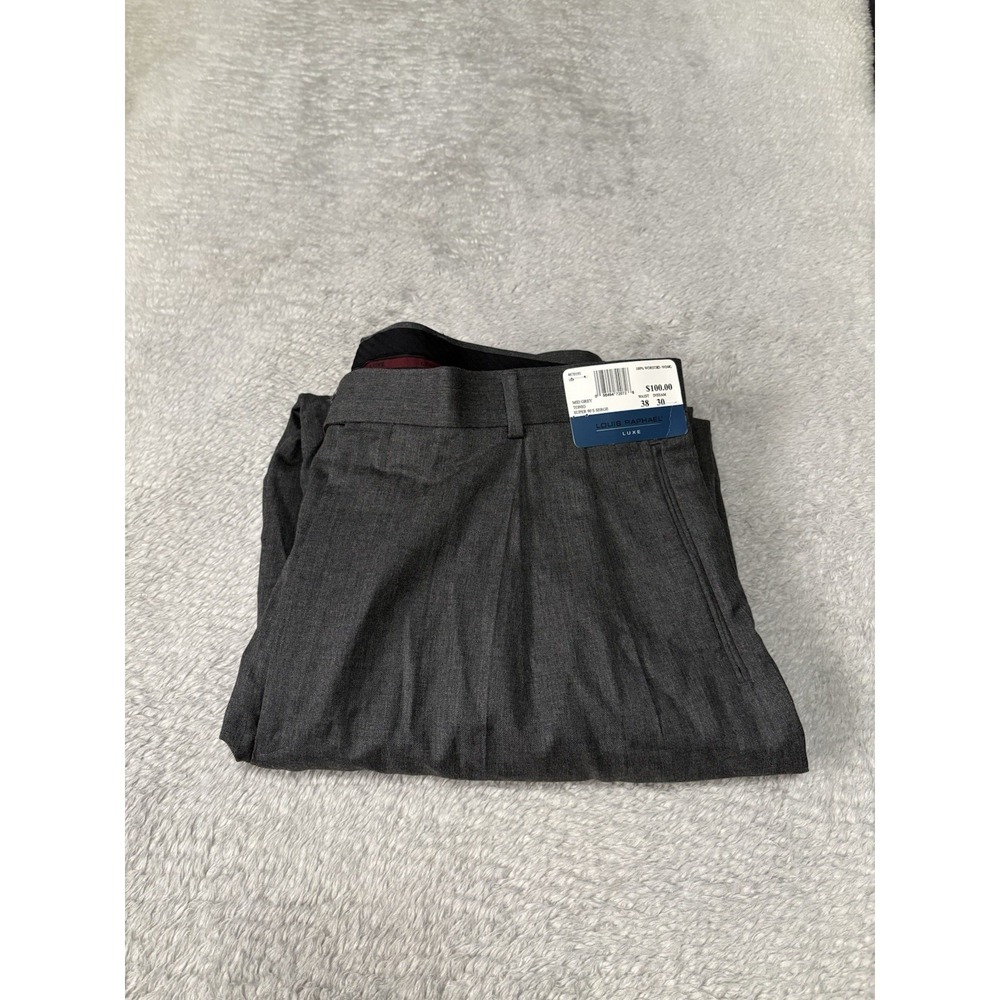 Louis Raphael Luxe Dress Pants Mens 38x30 Mid Grey 100% Wool NWT B
